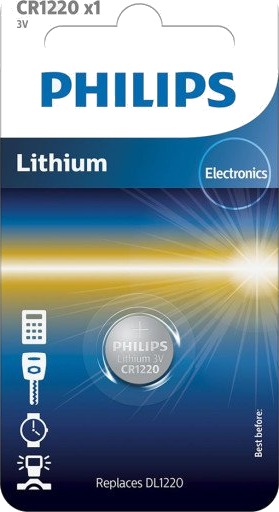 Philips CR1220 Lithium Knapcellebatteri 1-Pak