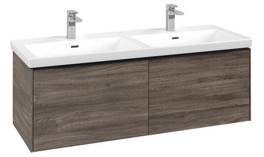 Villeroy & Boch Subway 3.0 Servantskap m/2 skuffer 1272x429x478 mm Steingrå Eik