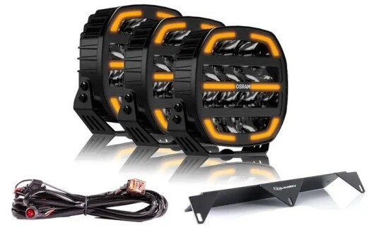 OSRAM LEDriving cube MX180 7"" trippel fjernlyspakke. 47328 lumen. Hvitt og oransje posisjonslys. 5 års garanti.