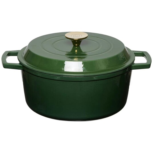 Mareld Støpejernsgryte 5 L Glossy Green Mareld Støpejernsgryte 5 L Glossy Green