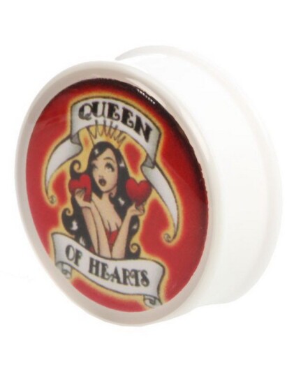 Utgått Donna Pin up Girl Hvit Piercing Plugg Strl 18 mm