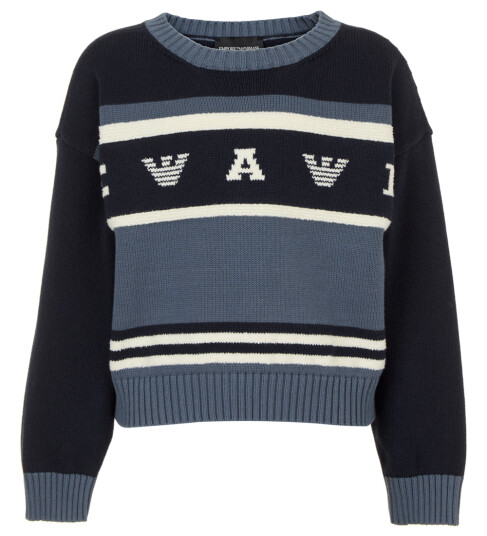 Giorgio Armani Emporio Armani Genser Strikk Støvet Blå/Navy/Hvit Emporio Armani 10 år 140 Genser