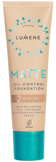 Lumene Matte Oil-Control Foundation SPF20 for Fet og Kombinert Hud 30 ml