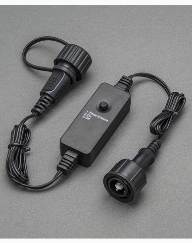 Konstsmide Timer 9 utendørs svart myk kabel, DC. 24V / IP44 1714943-01-0 1714940-01-0