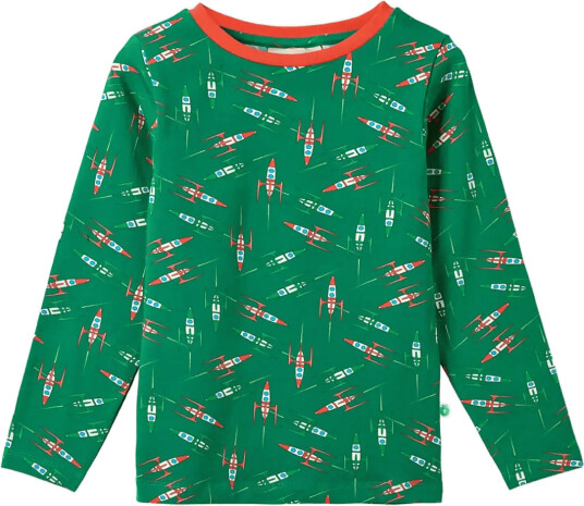 Småfolk Gala Long Sleeved Top With Rockets Green 122 128