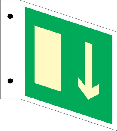 Jo Safety Exit arrow down Photoluminescent Aluminium PA NN 200 x mm IMO flag sign 109030PANN Jo Safety Exit arrow down Photoluminescent Aluminium PA NN 200 x mm IMO flag sign 109030PANN