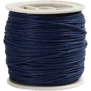 Knyttegarn / Knyttesnor Vokset Blå 1 mm 40 m Knyttegarn / Knyttesnor Vokset Blå 1 mm 40 m