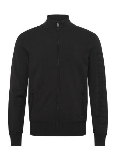 Lyle & Scott Mesh Logo Knitted Track Jacket - Black - XXL Lyle & Scott Mesh Logo Knitted Track Jacket - Black - XXL