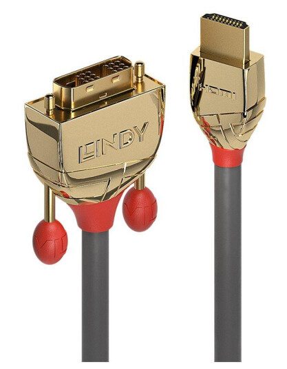 Lindy Gold Line HDMI til DVI-D adapterkabel 50 cm med gullplater