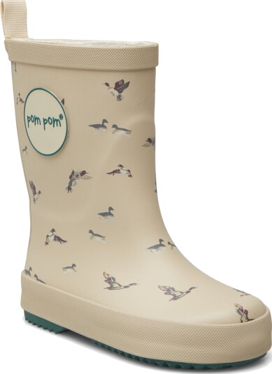 Pom Pom Gumboots Aop Beige 22/14.7CM