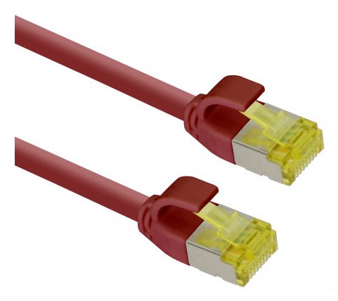 Helos Patch-Kabel Rj-45 M Zu Rj-45 M 7.5 M Sftp Pimf Cat 6A Ieee 802.3Af/Ieee 802.3At/Ieee 802.3Bt Halogenfrei Geformt Ohne Haken Rot