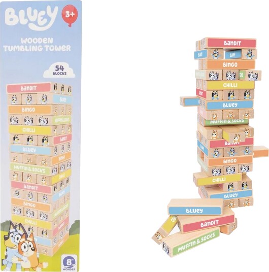 Bluey Tumbling Tower Barnespill med Dyretema