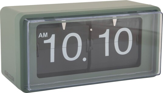 KARLSSON Wall/Table Clock Retro Boxed Flip Jungle Green Khaki green H 10CM KARLSSON Wall/Table Clock Retro Boxed Flip Jungle Green Khaki green H 10CM