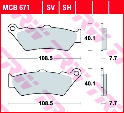 Bremseklosser TRW MCB671SH Bremseklosser TRW MCB671SH