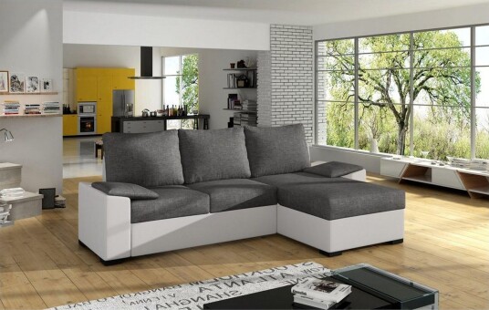 Seksjon Eltap Letto 245x160x90 cm Sawana 05 Soft 17 Grå Hvit