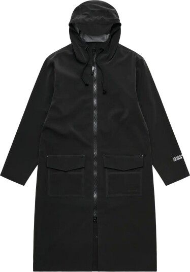 Stutterheim Stockholm Long Patch Matte Black Black XXL Stutterheim Stockholm Long Patch Matte Black Black XXL