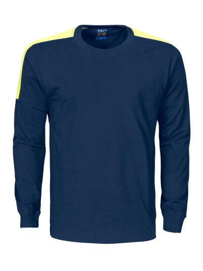 Projob ((((2020)))) T Shirt Med Lang Arm Yellow/navy S