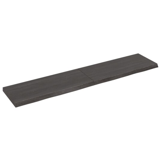 vidaXL Vegghylle m?rkegr? 140x30x4 cm behandlet heltre eik