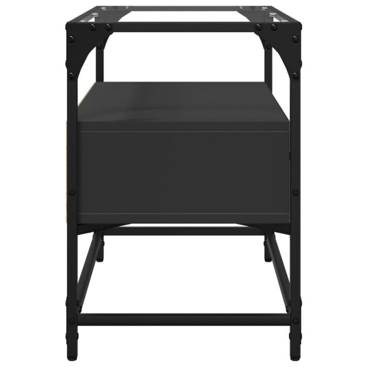 TV-benk med glasstopp svart 60x35x51 cm konstruert tre 846054 TV-benk med glasstopp svart 60x35x51 cm konstruert tre 846054