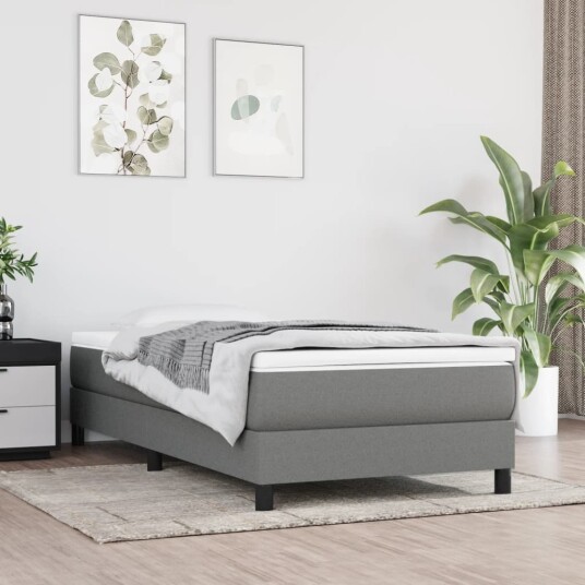 vidaXL Pocket Spring Sengemadrass Medium Mørk Grå 100x200x20 cm Stoff