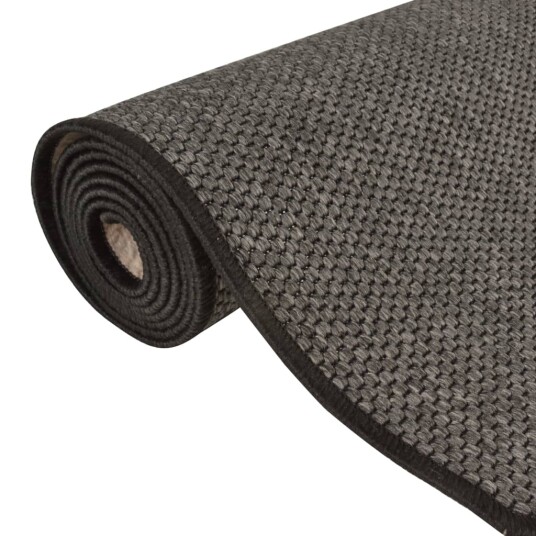 vidaXL Teppeløper sisal-utseende antrasitt 80x250 cm