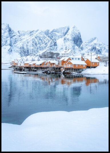 Lofoten Winter Village Plakat / 40x50 Lofoten Winter Village Plakat / 40x50