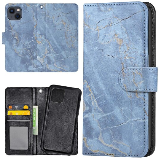 Generic Iphone 14 - Lommebok Deksel Marmor