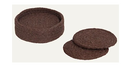 Ella Glassunderlag Ø 10,5 cm Jute Brun
