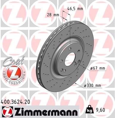 Bremseskive ZIMMERMANN 400.3624.20