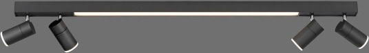 Taklampe PURE PURE Lines Spot dimmbar Svart Stue Metall Moderne 19 15.5 Svart
