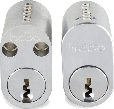 Habo Sylinder 65537c Dobbel B-krom Sb Oval Dobbelsylinder Børstet Krom