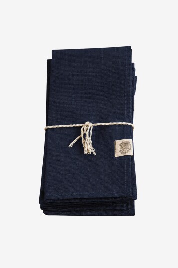 Lovely Linen   Serviett Classic 4 pk i manglet lin   Blå