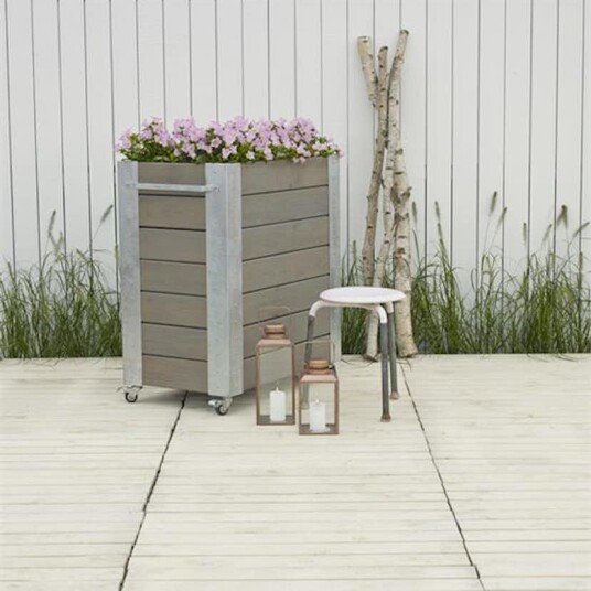 Blomsterkasse PLUS Cubic Gråbrun 87x50x95 cm