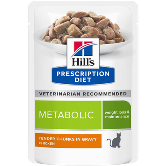Hill's Prescription Diet Metabolic Våtfôr til Katt med Kylling 12x85g Hill's Prescription Diet Metabolic Våtfôr til Katt med Kylling 12x85g