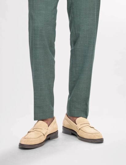 Selected Slmblake Suede Penny Loafer Beige 45