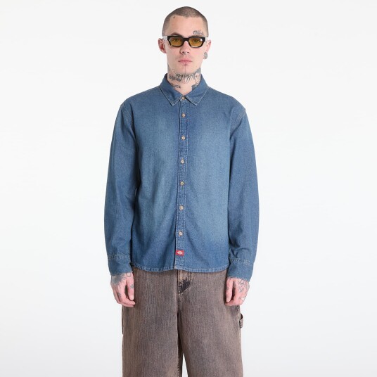 Dickies Lightweight Denim Shirt Ls Blue XXL