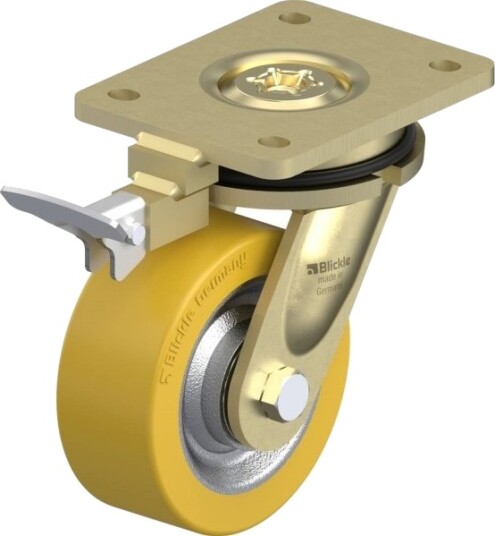 Blickle 712950 Ls-Seth 125K-Ri4 Styrehjul Med Brems, Hjuldiameter 125 Mm, Bæreevne Maks. 500 Kg, 1 Stk