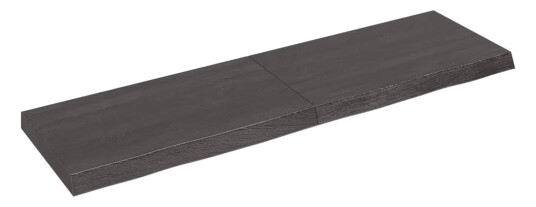 vidaXL Vegghylle m?rkegr? 140x40x6 cm behandlet heltre eik