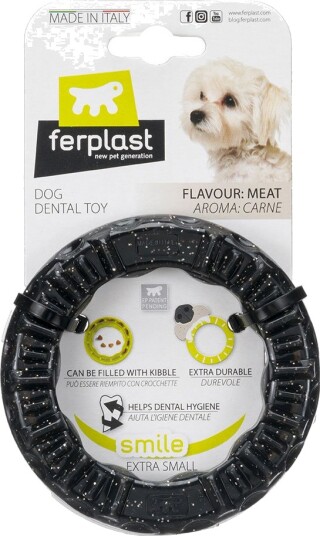 Ferplast Smile Tyggering Svart Str Xs: Ø 8.5 X H 1.7 cm
