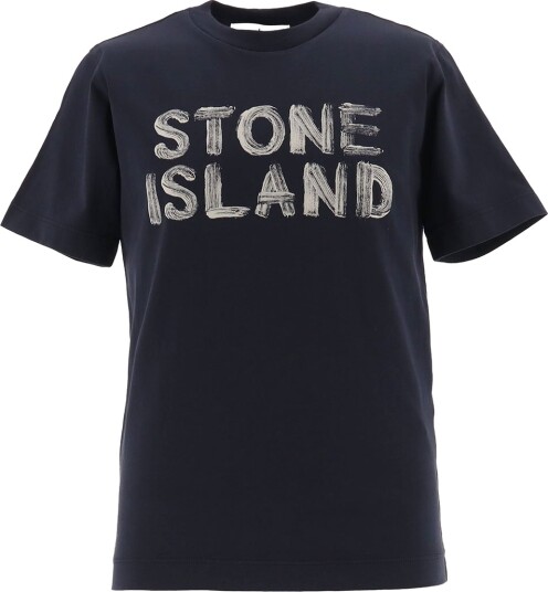 Stone Island T skjorte Navy Blue m. Trykk Stone Island 8 år 128 T skjorte Blå