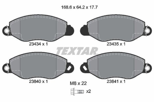 Bremseklosser TEXTAR 2343401 Bremseklosser TEXTAR 2343401