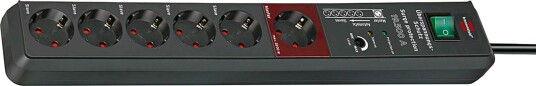BRENNENSTUHL grenuttag med 6xCEE 7/4 uttag 1xCEE 7/4 3m kabel sv