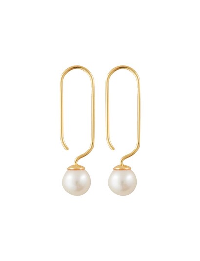 DESIGN LETTERS Pearl Drop Earhanger (Set Of 2 Pcs) |Guld |One Size 3,1