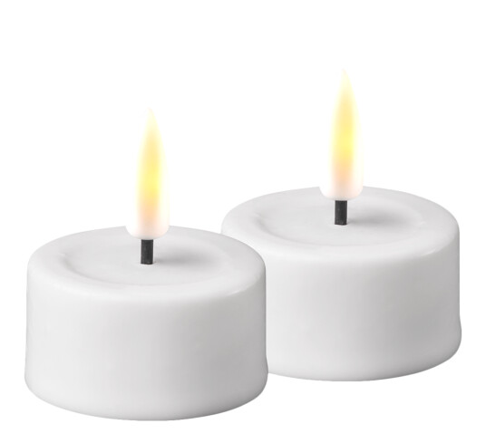 Deluxehomeart Real Flame LED-telys 2-pk 4,1x5 cm hvit