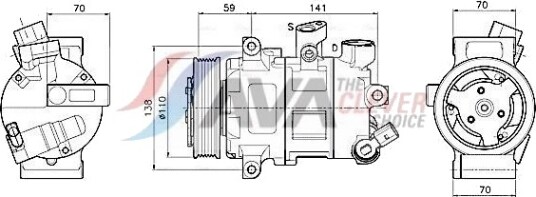 AVA COOLING SYSTEMS VNAK341 AC-kompressor