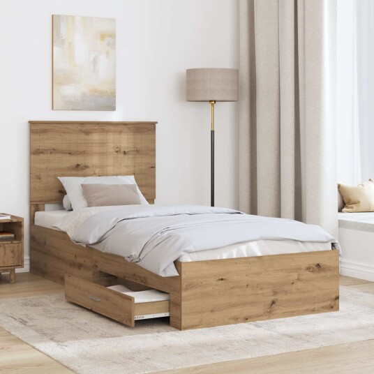Sengestamme med skuff Artisan Eik 90 x 200 cm Konstruert tre