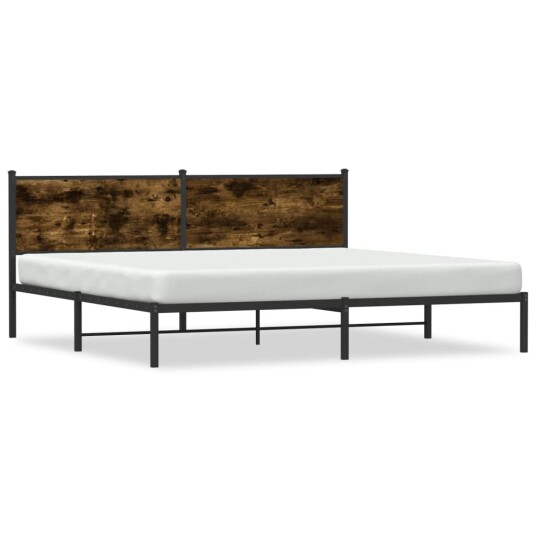  Sengeramme i metall uten madrass røkt eik 193x203 cm 8721102952609