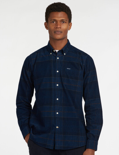 Barbour Barbour Blair Tailored Tartan Cord Shirt - Navy - XXL