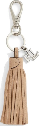 Lauren Ralph Lauren Logo & Suede Tassel Charm Beige ONE SIZE