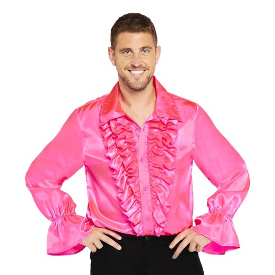 Amscan EU Satengskjorte Rosa  X-large